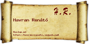 Havran Renátó névjegykártya